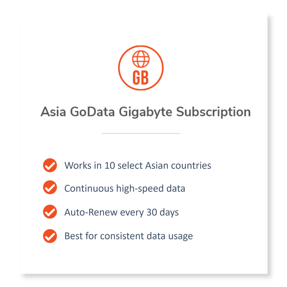 soliswifi data services Asia GoData Gigabyte Subscription: 1 Month